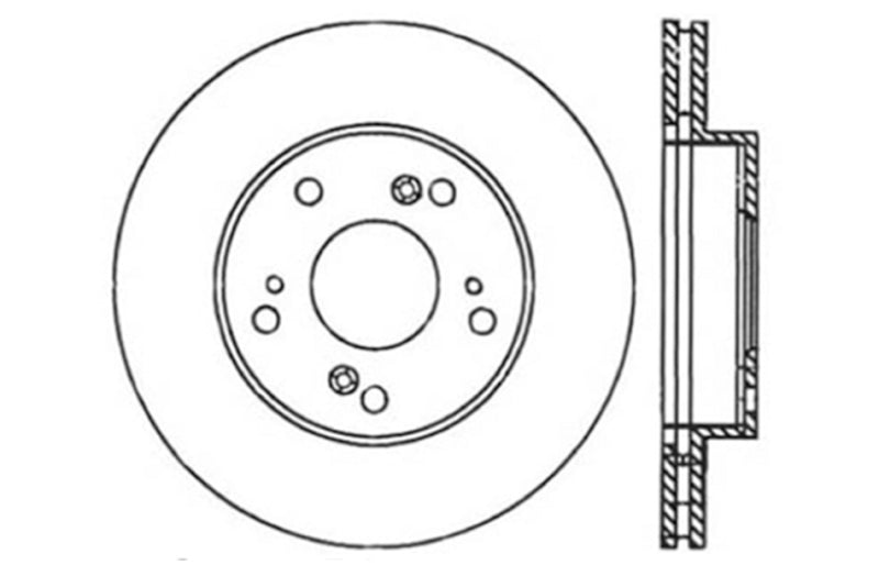 StopTech 02-06 Acura RSX Slotted & Drilled Left Front Rotor-thumbmail-3