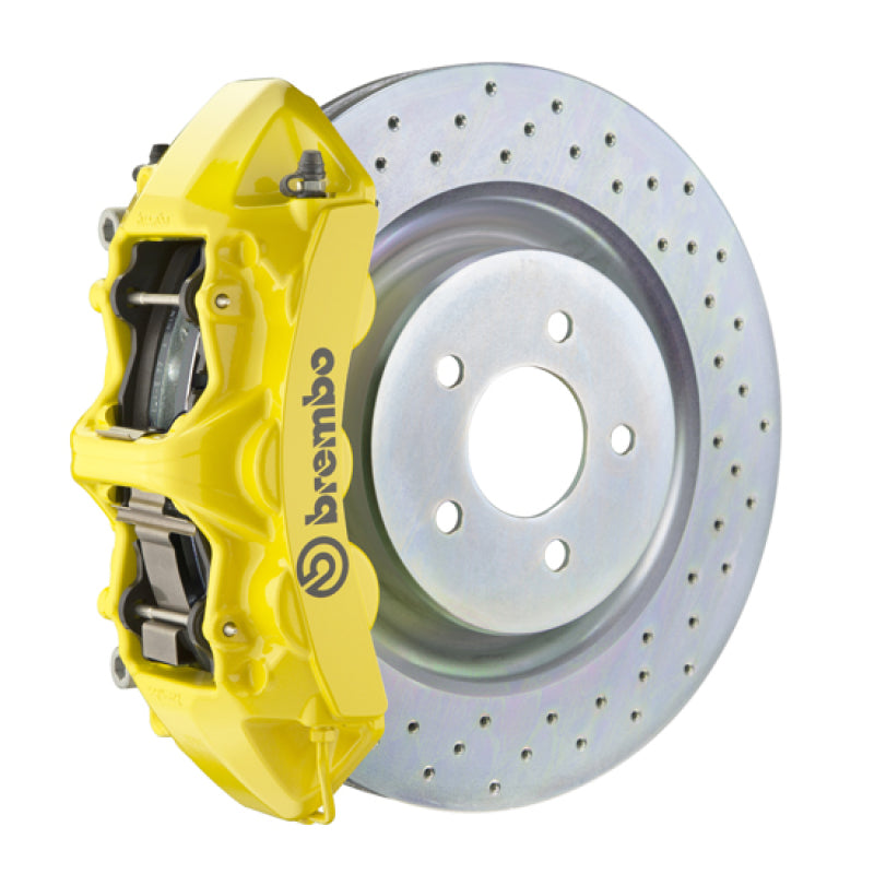 Brembo 66-89 911S/SC/Carrera Front GT BBK 4 Piston Cast 323x28 1pc Rotor Drilled- Yellow-thumbmail-1
