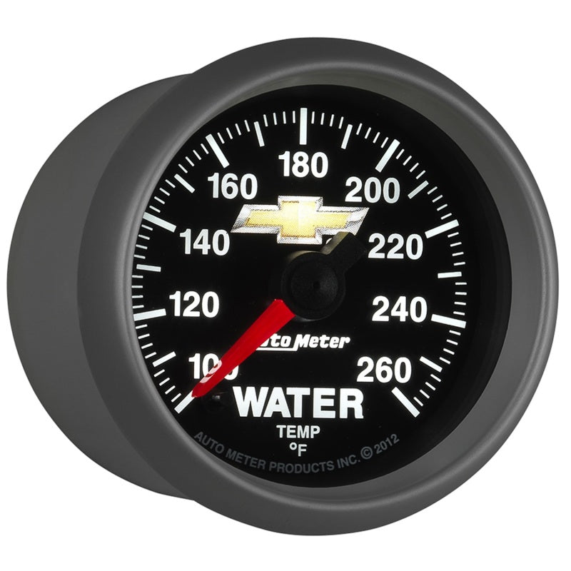 AutoMeter Gauge Water Temp 2-1/16in. 100-260 Deg. F Digital Stepper Motor Chevy Gold Bowtie-thumbmail-2