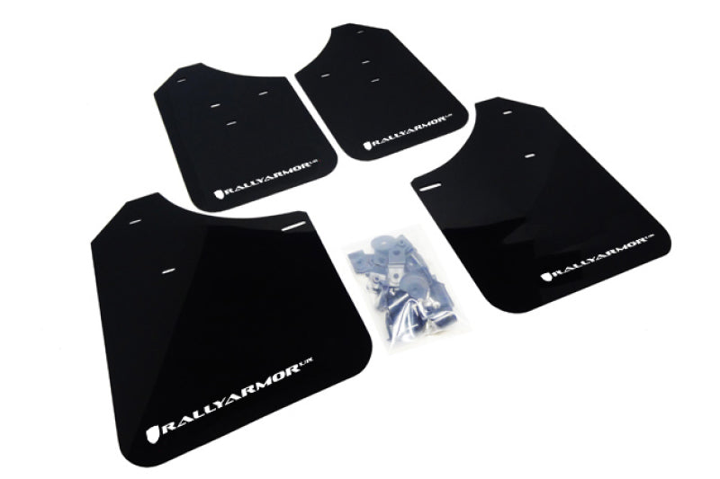 Rally Armor 02-07 Subaru WRX/STI/RS/2.5i (Wagons Req. Mod.) Black UR Mud Flap w/ White Logo-thumbmail-1