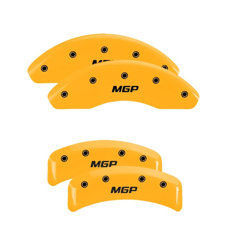 MGP 4 Caliper Covers Engraved Front & Rear MGP Yellow Finish Black Char 2006 Lexus IS250-thumbmail-1