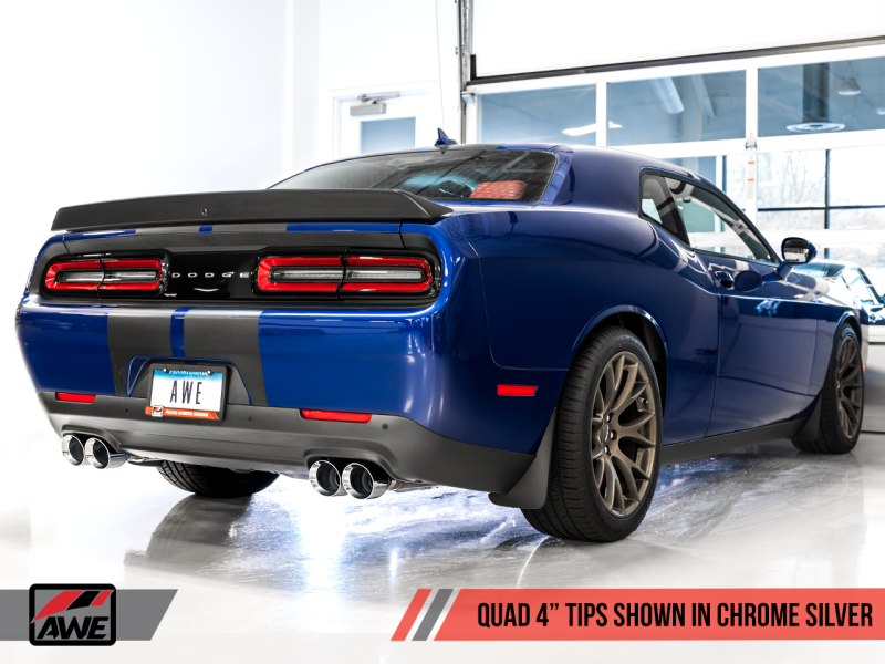 AWE Tuning 2017+ Dodge Challenger 5.7L Track Edition Exhaust - Chrome Silver Quad Tips-thumbmail-2