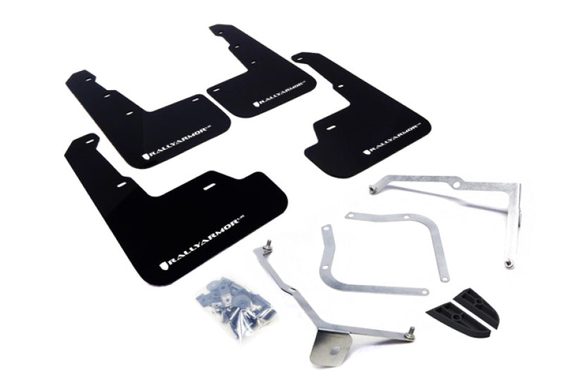 Rally Armor 15-21 Subaru WRX/STI (Sedan ONLY) Black UR Mud Flap w/ White Logo-thumbmail-1