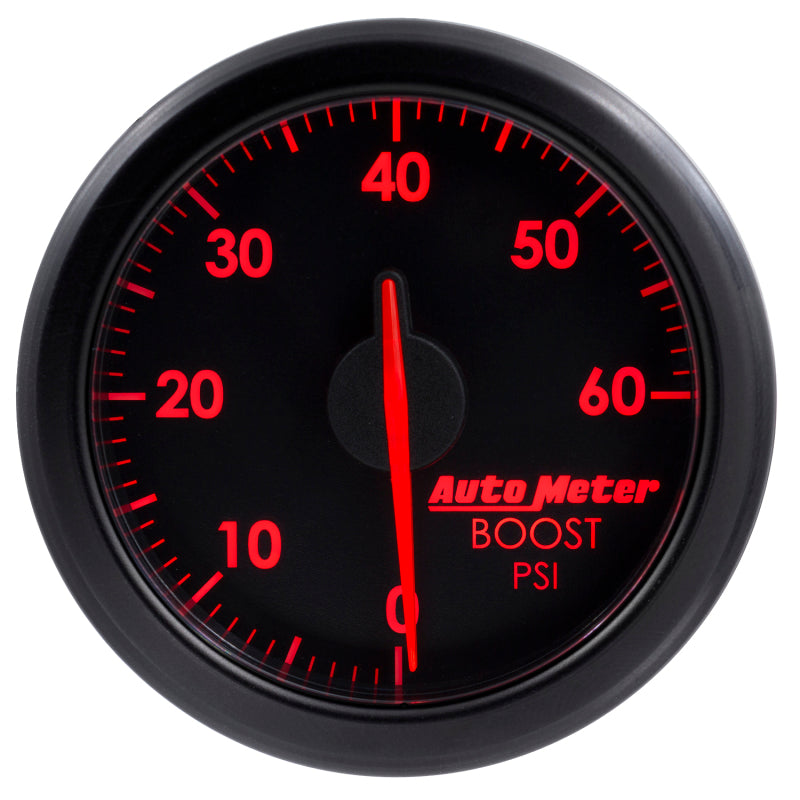 Autometer Airdrive 2-1/6in Boost Gauge 0-60 PSI - Black-thumbmail-1