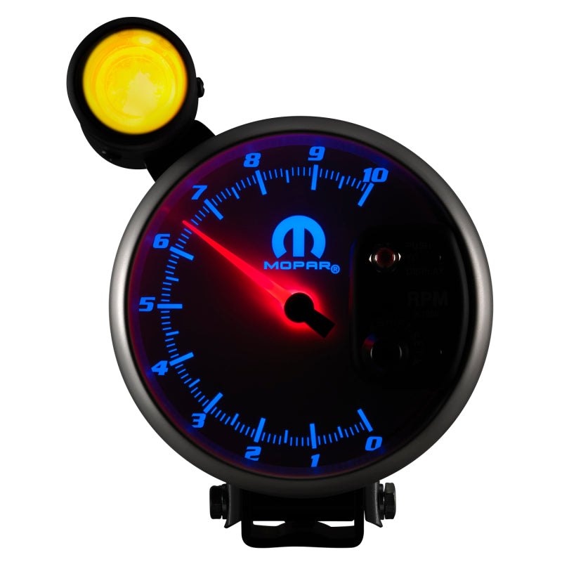 Autometer Mopar 5in / 10k RPM / Pedestal Mount White Tachometer w/ Shift Light-thumbmail-2