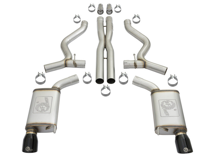 aFe MACHForce XP 3in 304 SS Cat-Back Exhausts w/ Black Tips 15-17 Ford Mustang GT V8-5.0L/V6-3.7L-thumbmail-2