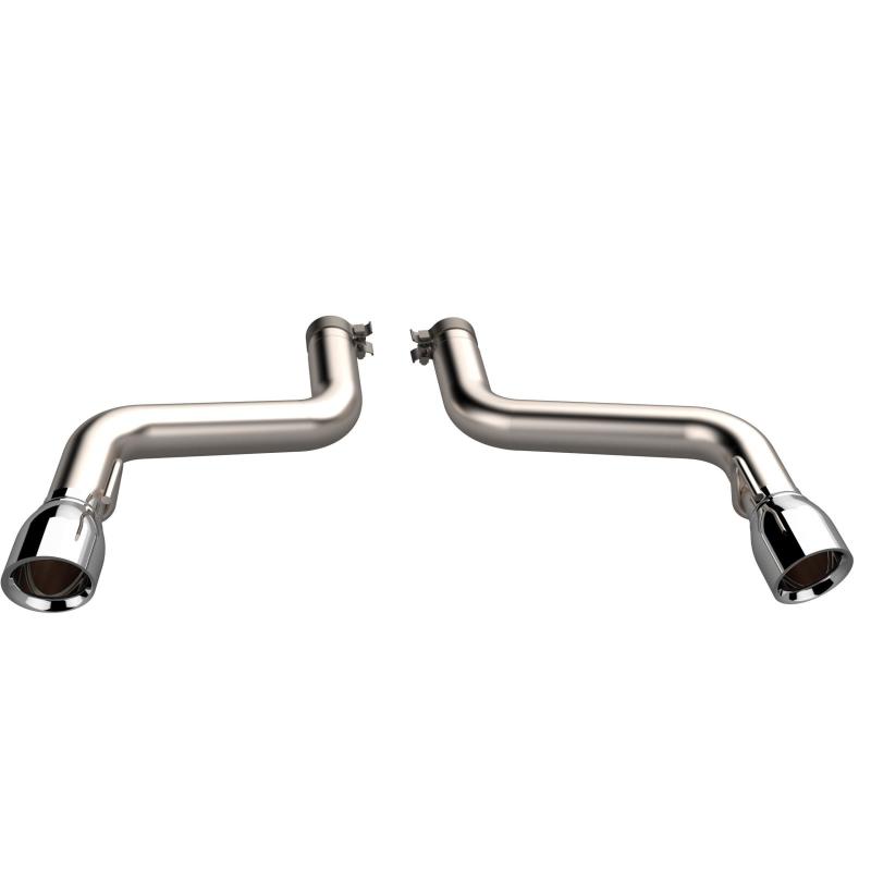 QTP 16-18 Chevrolet Camaro SS 6.2L 304SS Eliminator Muffler Delete Axle Back Exhaust w/4.5in Tips-thumbmail-1
