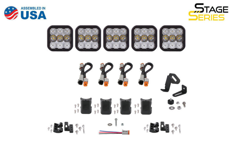 Diode Dynamics SS5 Sport Universal CrossLink 5-Pod Lightbar - Yellow Combo-thumbmail-2