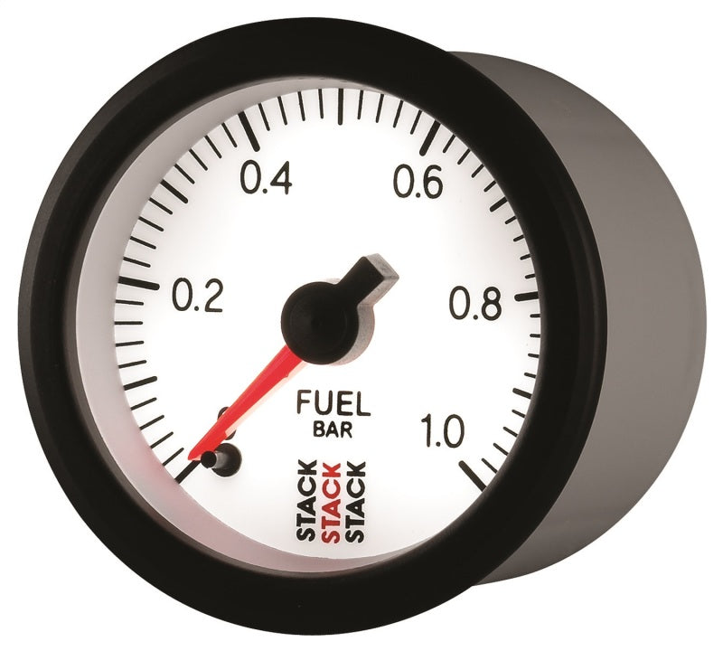 Autometer Stack 52mm 0-1 Bar M10 Male Pro Stepper Motor Fuel Pressure Gauge - White-thumbmail-2