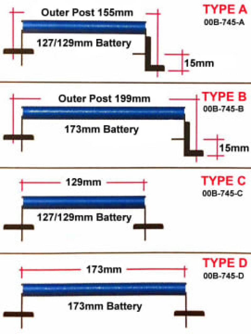 Cusco 173mm D-Type Battery Tie Down - Aluminum Blue-thumbmail-1