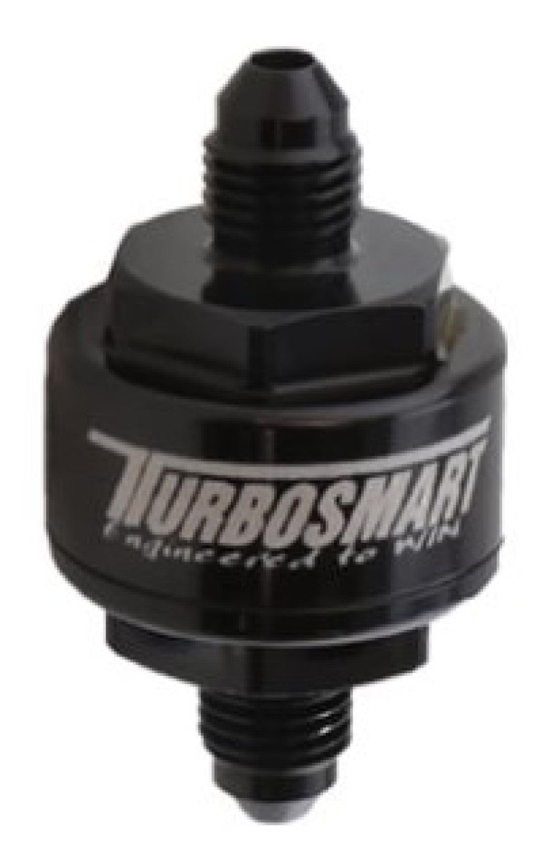 Turbosmart Billet Turbo Oil Feed Filter w/ 44 Micron Pleated Disc AN-3 Male Inlet - Black-thumbmail-1