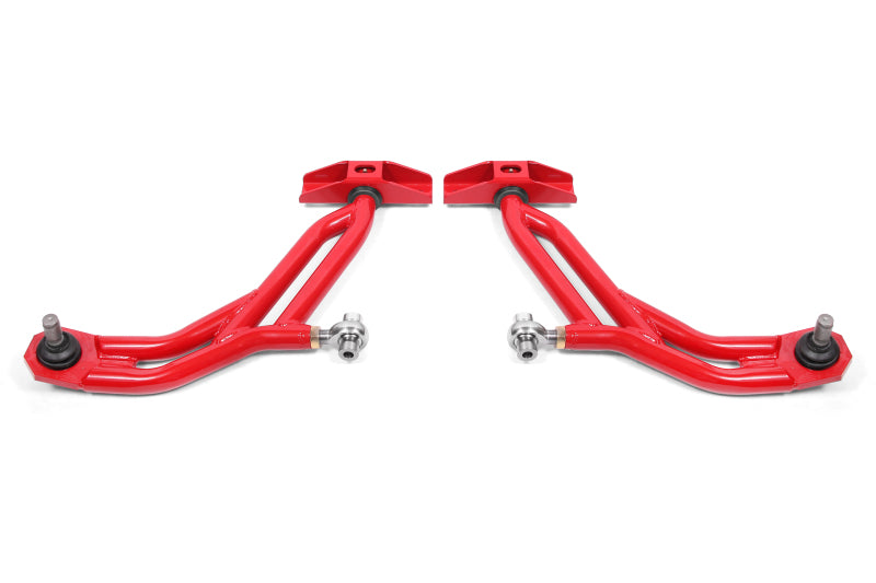 BMR 10-14 Ford Mustang Adj. Lower A-Arms Delrin/Rod End w/ 19mm STD. Ball Joint - Red-thumbmail-1