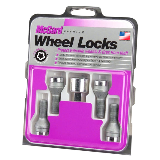 McGard Wheel Lock Bolt Set - 4pk. (Cone Seat) M12X1.25 / 19mm Hex / 29.1mm Shank Length - Chrome
