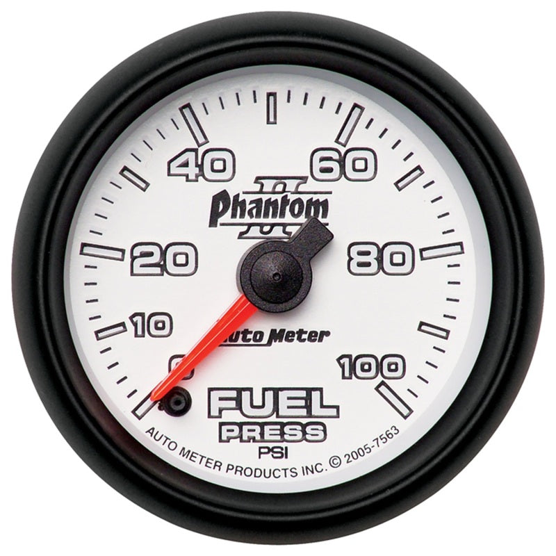 Autometer Phantom II 52.4mm Full Sweep Electronic 0-100psi Fuel Pressure Guage-thumbmail-1