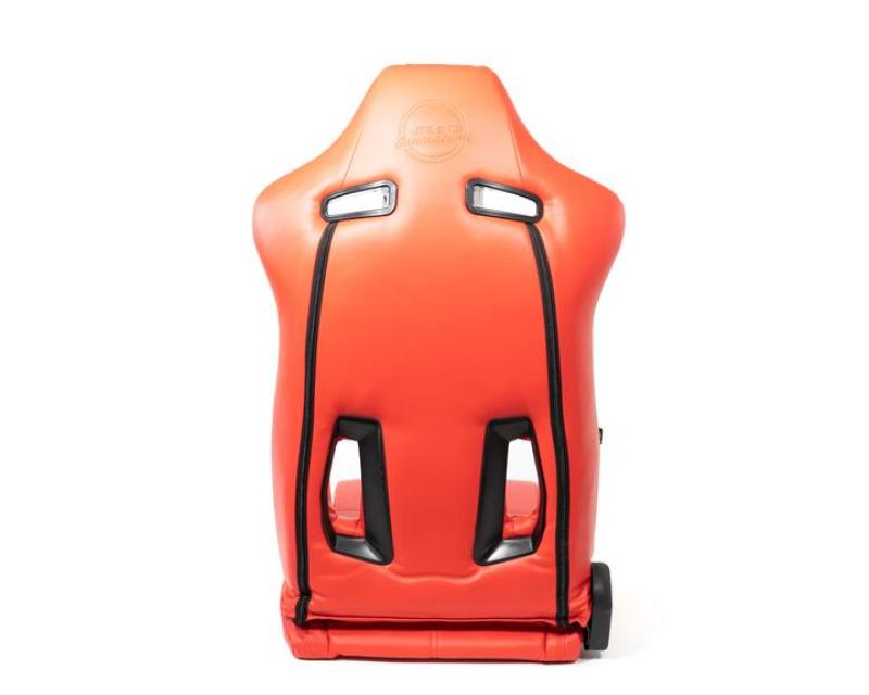 NRG Reclinable Sport Seats (Pair) The Arrow Red Vinyl w/ Pressed NRG Logo w/ Red Stitch-thumbmail-2