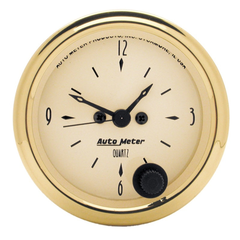 AutoMeter Gauge Clock 2-1/16in. 12HR Analog Golden Oldies