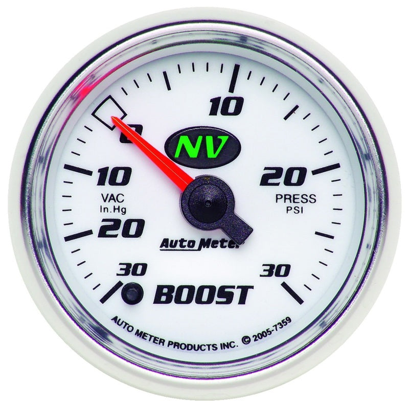 Autometer NV 52.4mm Full Sweep Electronic 30 In Hg/30 PSI Vacuum / Boost Gauge-thumbmail-1