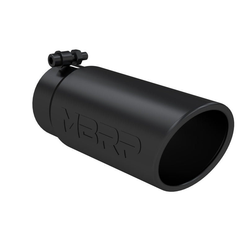 MBRP Universal Tip 4 O.D. Angled Rolled End 3.5 inlet 10 length- Black Finish-thumbmail-2