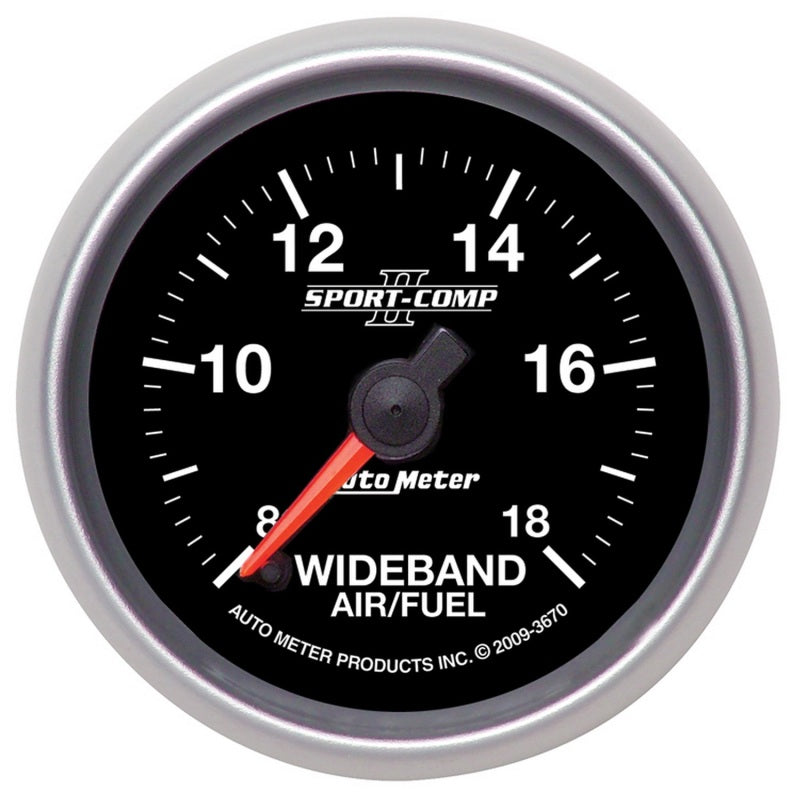 Autometer Sport-Comp II 52mm 8:1-18:1 AFR Wideband Air/Fuel Ratio Analog Gauge-thumbmail-1