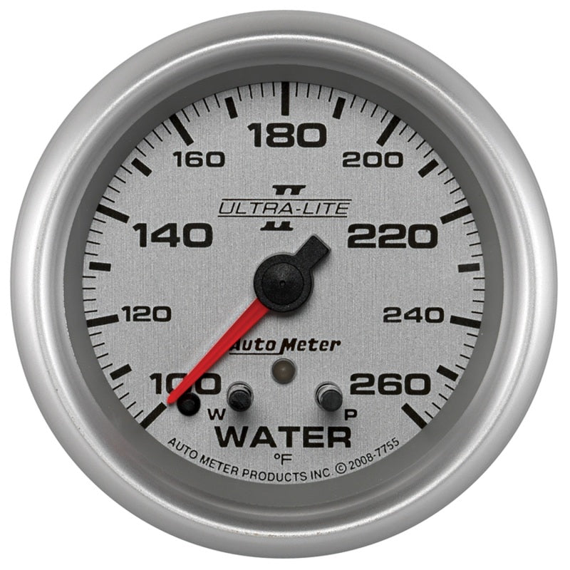Autometer Ultra-Lite II 2-5/8in 260 Deg F Stepper Motor w/ Peak & Warn Water Temp Gauge-thumbmail-1