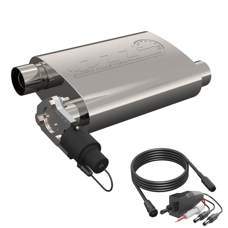 QTP 2.5in Weld-On 304SS Screamer Muffler w/Bolt-On QTEC Electric Cutout-thumbmail-2