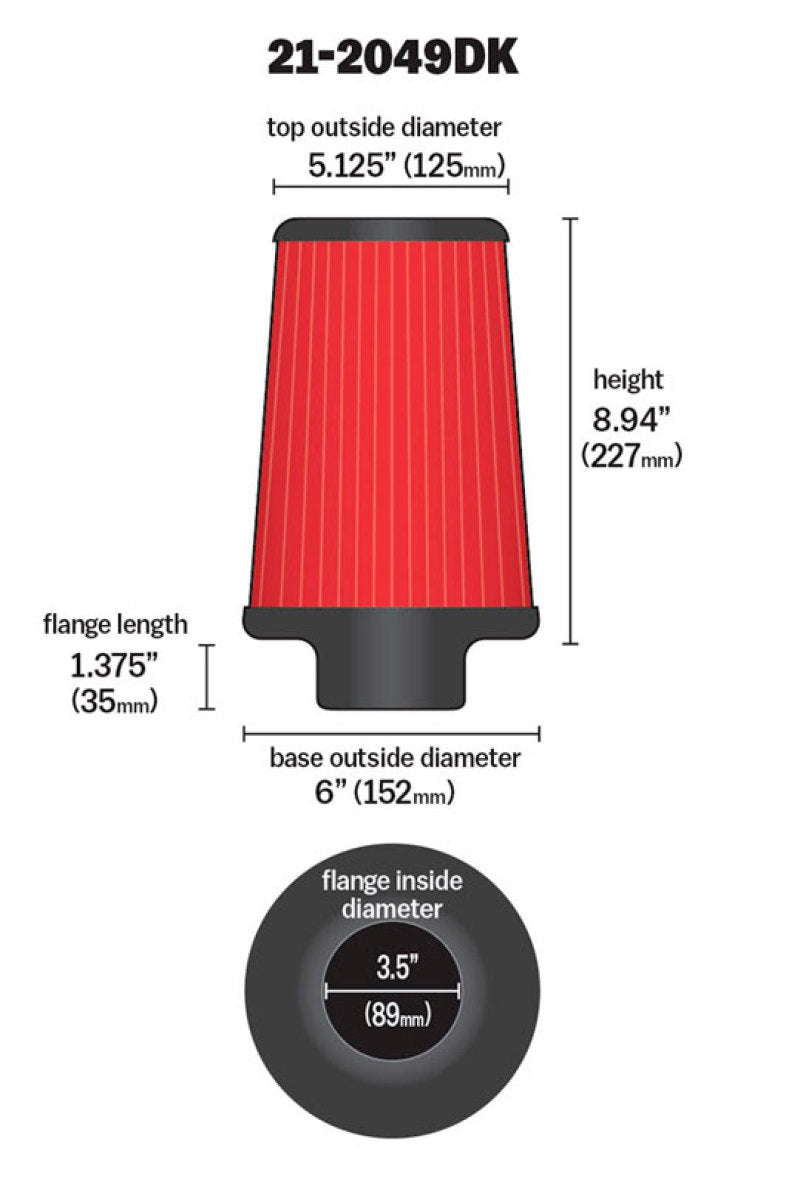AEM 3.5 inch Short Neck 9 inch Element Filter Replacement-thumbmail-2