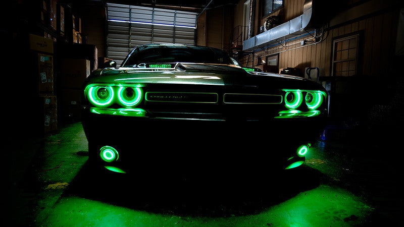 Oracle 15-21 Dodge Challenger Waterproof LED Fog Light Halo Kit - ColorSHIFT-thumbmail-4
