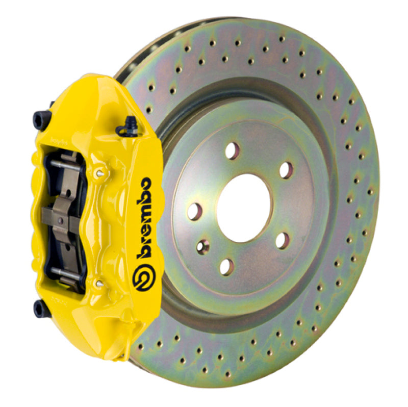 Brembo 11-18 Focus/13-18 Focus ST Front GT BBK 4 Piston Cast 336 x28 1pc Rotor Drilled- Yellow-thumbmail-1