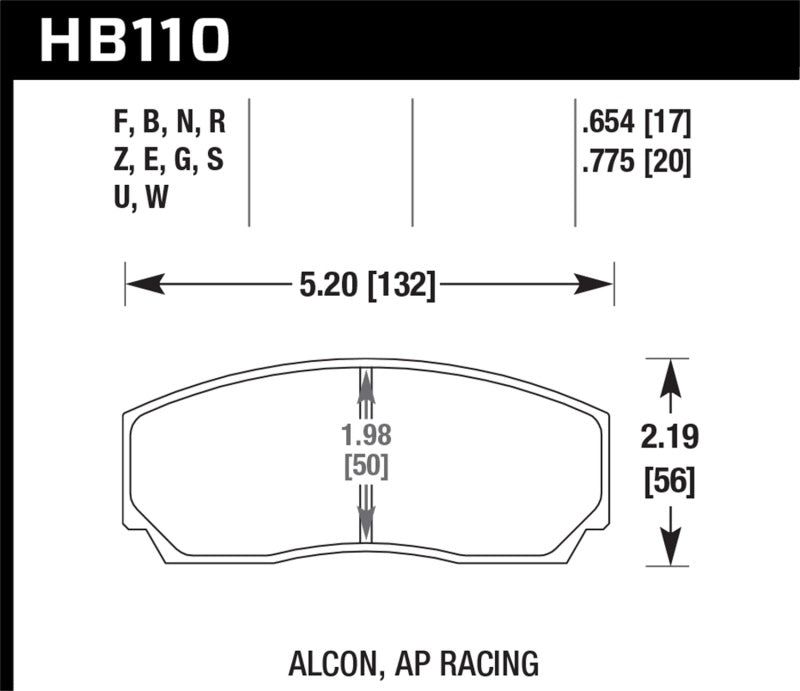 Hawk AP CP3307 / CP5040-5S4 / CP5200 (SC250) Caliper DTC-60 Race Brake Pads-thumbmail-1