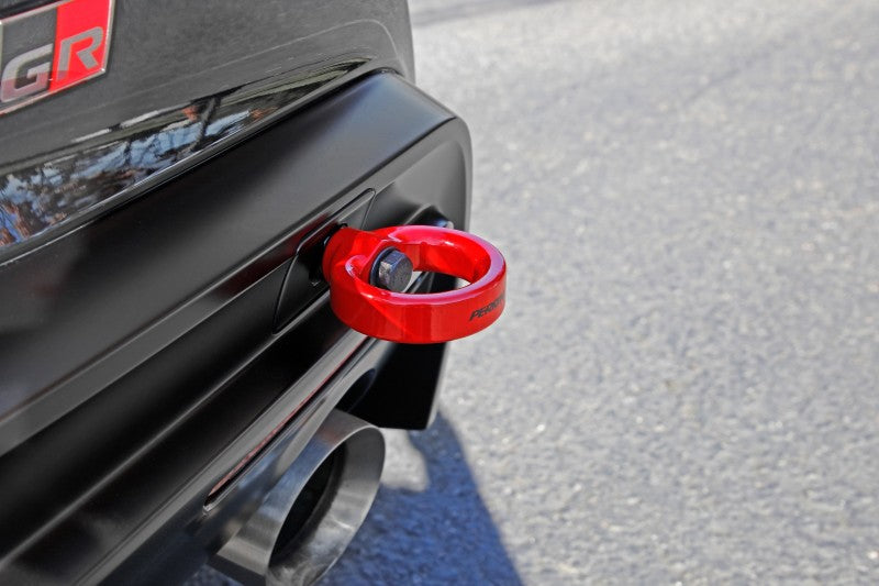 Perrin 2020 Toyota Supra Tow Hook Kit (Rear) - Red-thumbmail-2
