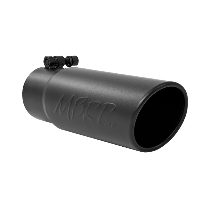 MBRP Universal Tip 3-1/2in O.D. Angled Rolled End - 3in ID Inlet 10in Length - Black-thumbmail-1