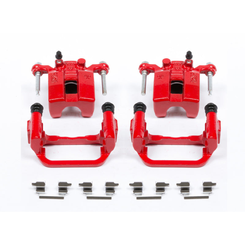 Power Stop 03-05 Infiniti G35 Rear Red Calipers w/Brackets - Pair-thumbmail-1
