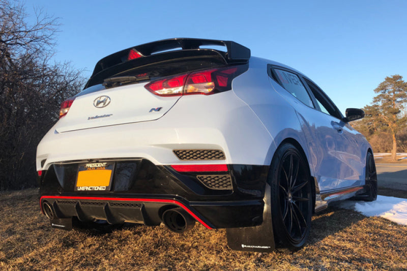 Rally Armor 19-22 Hyundai Veloster N Black UR Mud Flap w/ Red Logo-thumbmail-2