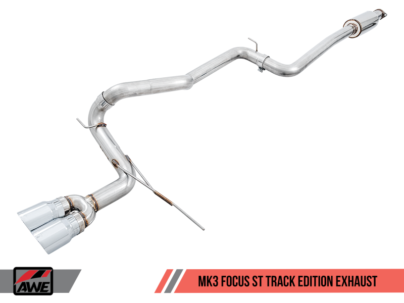 AWE Tuning Ford Focus ST Track Edition Cat-back Exhaust - Chrome Silver Tips-thumbmail-1