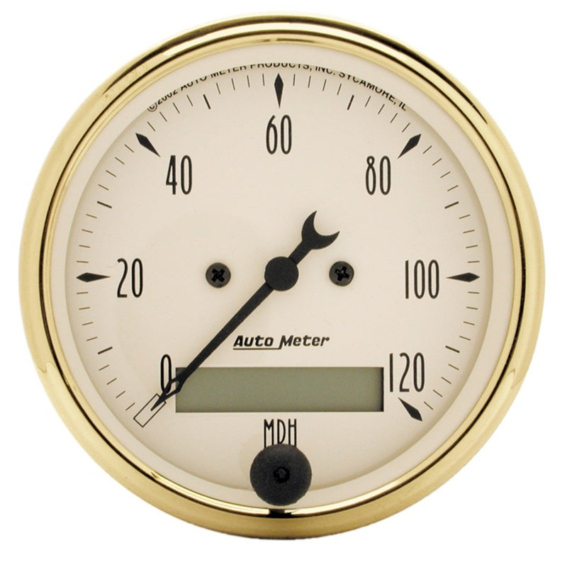 AutoMeter Gauge Speedometer 3-1/8in. 120MPH Elec. Prog. W/ Lcd Odo Golden Oldies-thumbmail-1