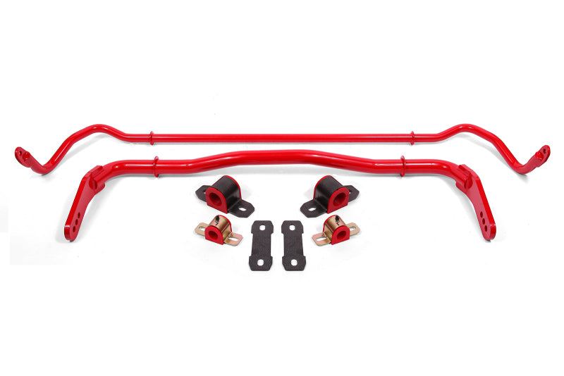 BMR 08-19 Dodge Challenger Front/Rear Hollow 38mm/25mm Sway Bar Kit w/ Bushings - Red-thumbmail-1