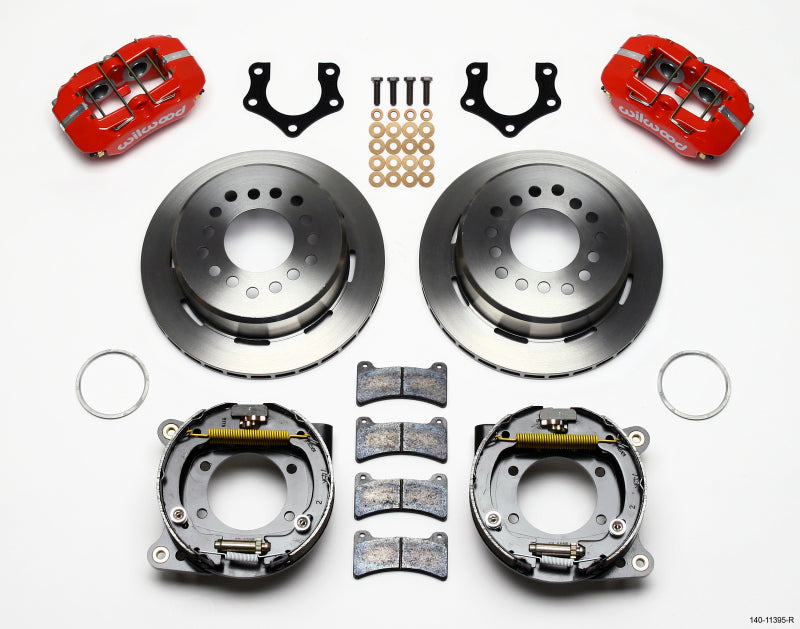 Wilwood Dynapro Low-Profile 11.00in P-Brake Kit - Red Mopar/Dana 2.36in Off w/Snap Ring Brng-thumbmail-1