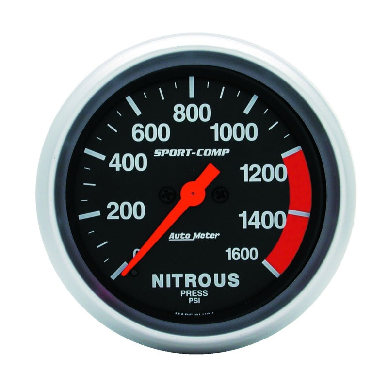 AutoMeter Gauge Nitrous Press 2-5/8in. 1600PSI Digital Stepper Motor Sport-Comp-thumbmail-1
