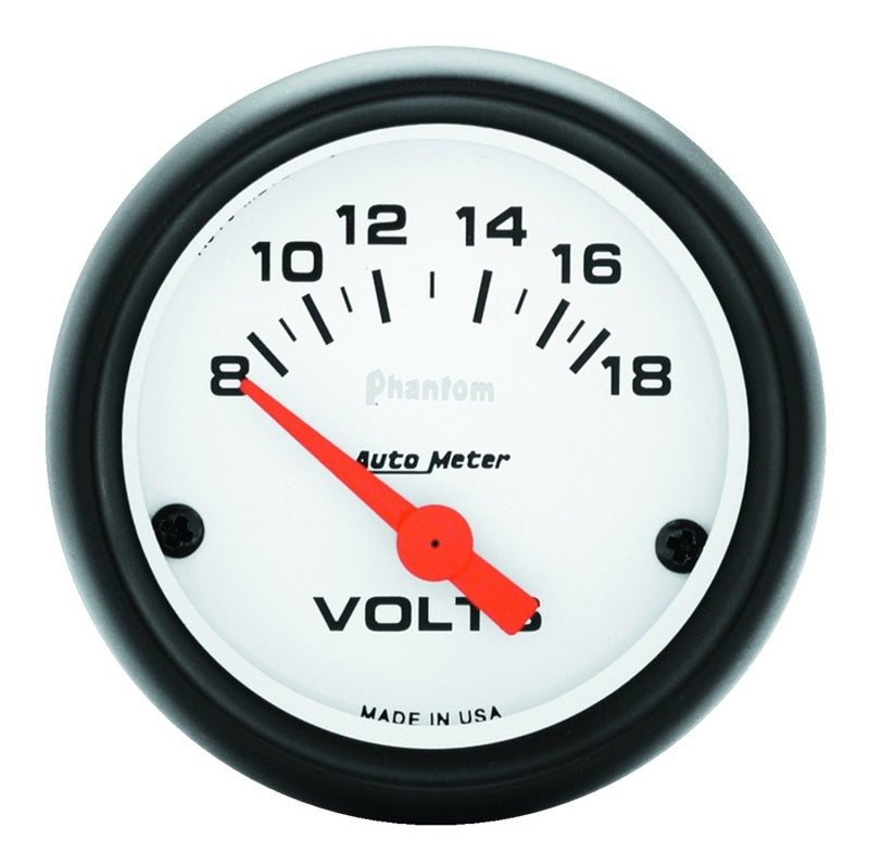 Autometer Phantom 52mm 8-18V Electronic Voltmeter Gauge