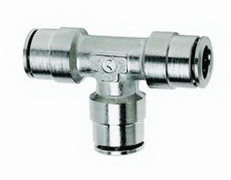 Firestone Union Tee 1/4in. Nickel Push-Lock Air Fitting - 6 Pack (WR17603453)-thumbmail-1