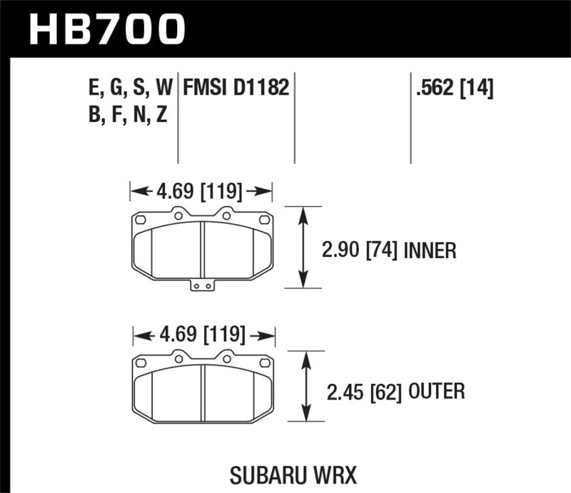 Hawk 06-07 Subaru Impreza WRX HP Plus Front Street Brake Pads-thumbmail-1