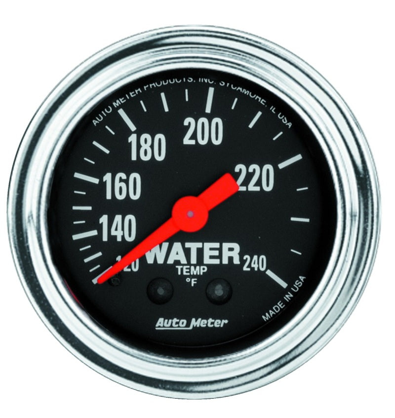 AutoMeter Gauge Water Temp 2-1/16in. 120-240 Deg. F Mechanical 12ft. Traditional Chrome-thumbmail-1