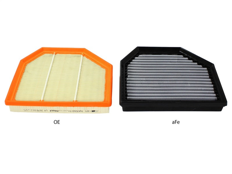 aFe MagnumFLOW OEM Replacement Air Filter PRO Dry S 2015 BMW M3/M4 (F80/F82) 3.0L S55 (tt) Qty. 2-thumbmail-3