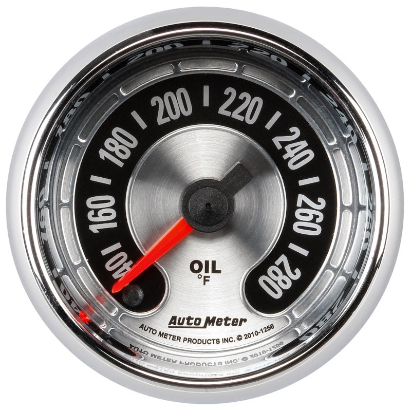 Autometer American Muscle 2-1/16in Full Sweep Electric Digital Stepper 140-280 Deg F Oil Temp Gauge-thumbmail-1