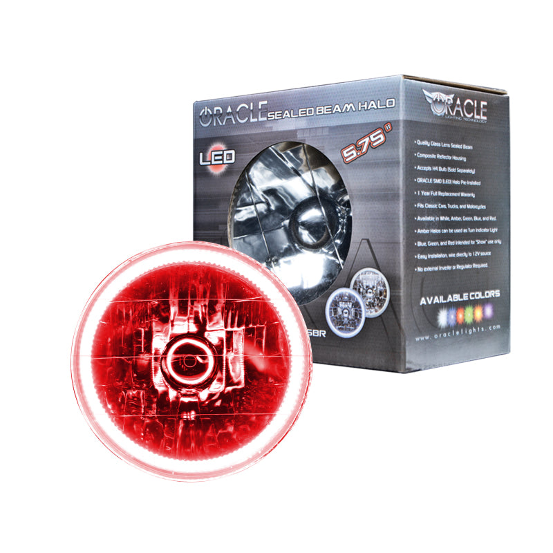 Oracle Pre-Installed Lights 5.75 IN. Sealed Beam - Red Halo-thumbmail-1