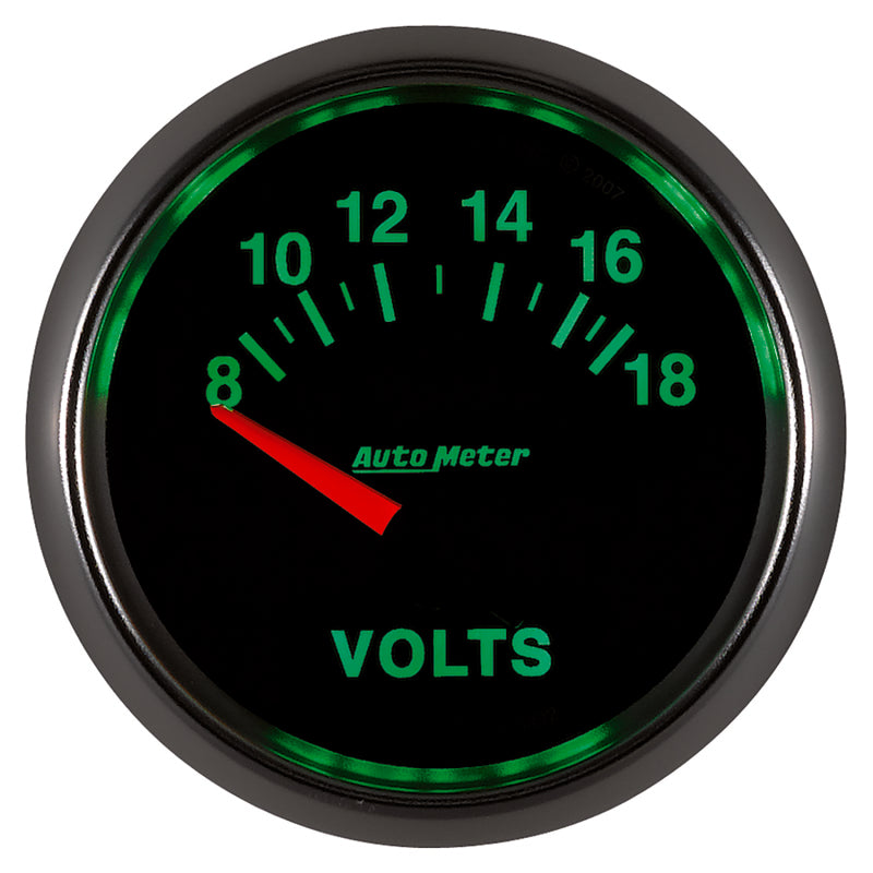 Autometer GS 52mm 8-18 Volts Short Sweep Electronic Voltmeter Gauge-thumbmail-2