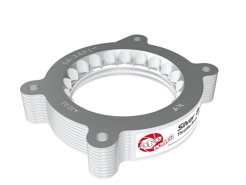 aFe 2020 Vette C8 Silver Bullet Aluminum Throttle Body Spacer Works w/ Factory Intake Only - Silver-thumbmail-4