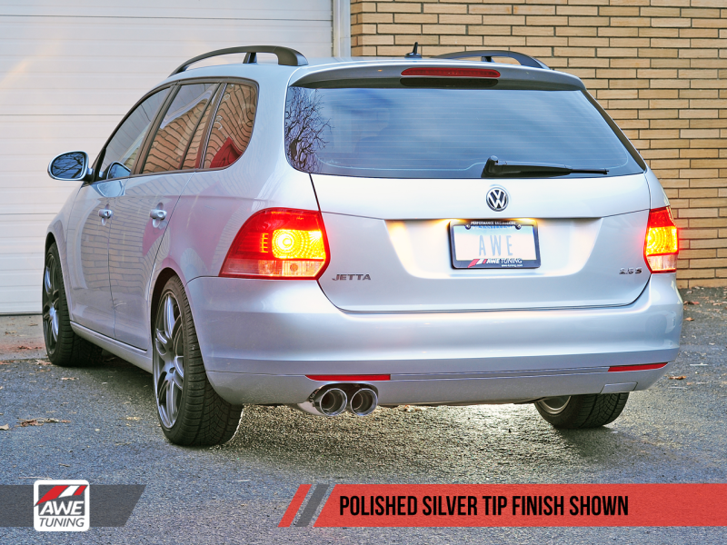 AWE Tuning Mk5 Jetta Mk6 Sportwagen 2.5L Touring Edition Exhaust - Polished Silver Tips-thumbmail-1