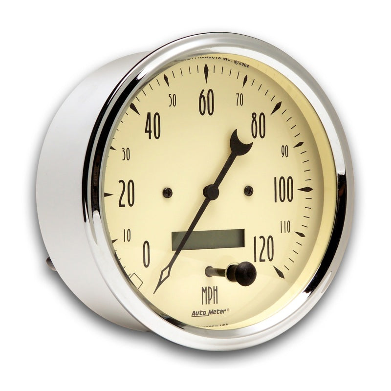 AutoMeter Gauge Speedometer 5in. 120MPH Elec. Prog. W/ Lcd Odo Antique Beige-thumbmail-2