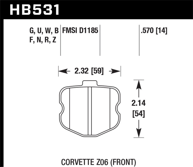 Hawk 06-13 Chevrolet Corvette Z06 DTC-60 Race Front Brake Pads-thumbmail-1